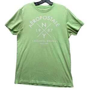 Aeropostale Shirt Mens Medium Spell Out Grunge Preppy Academia Streetwear